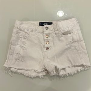Hollister white jean shorts